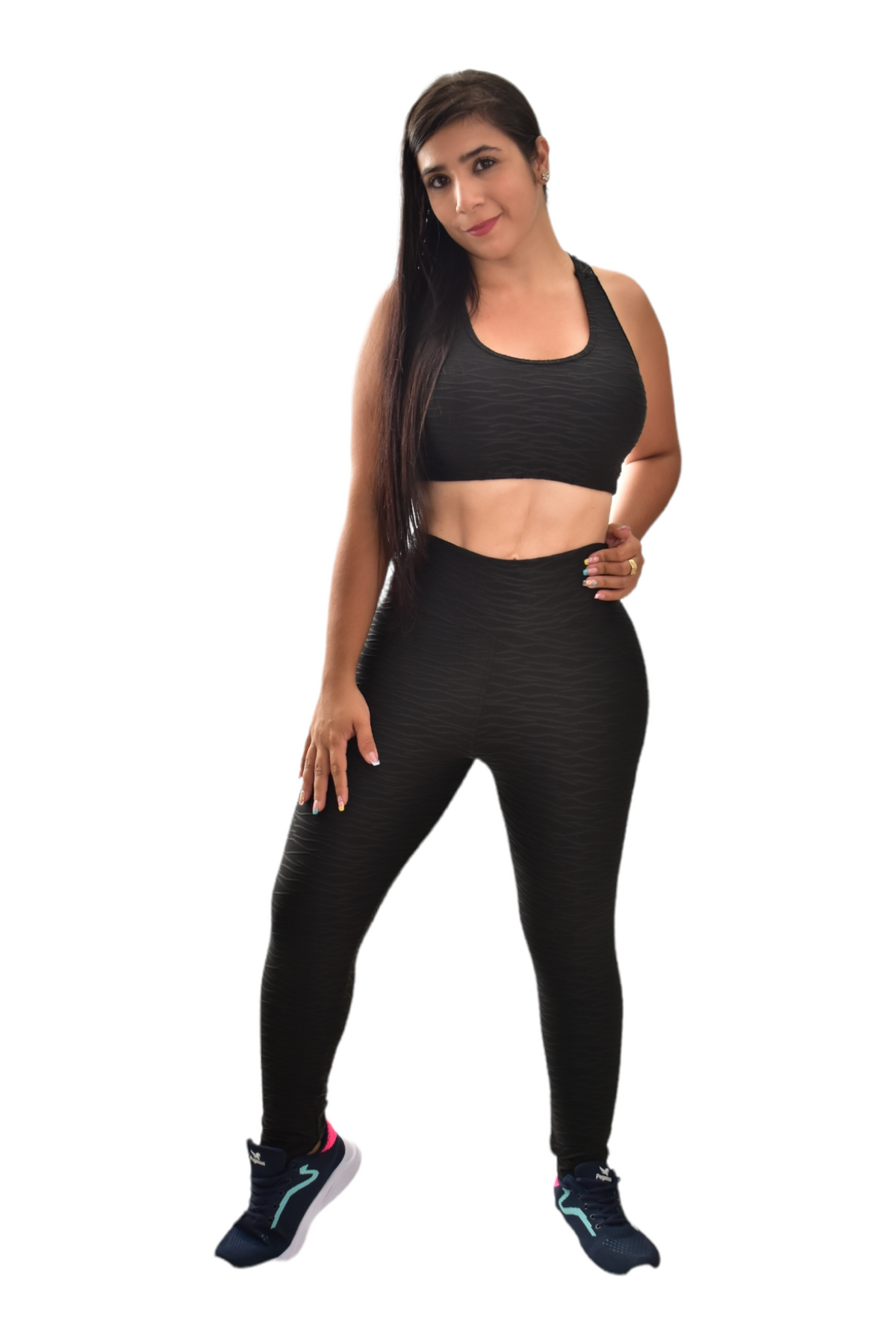 LEGGINS  PUSH UP SET 2 PIEZAS TEXTURIZADO NEGRO oversilvercolombia