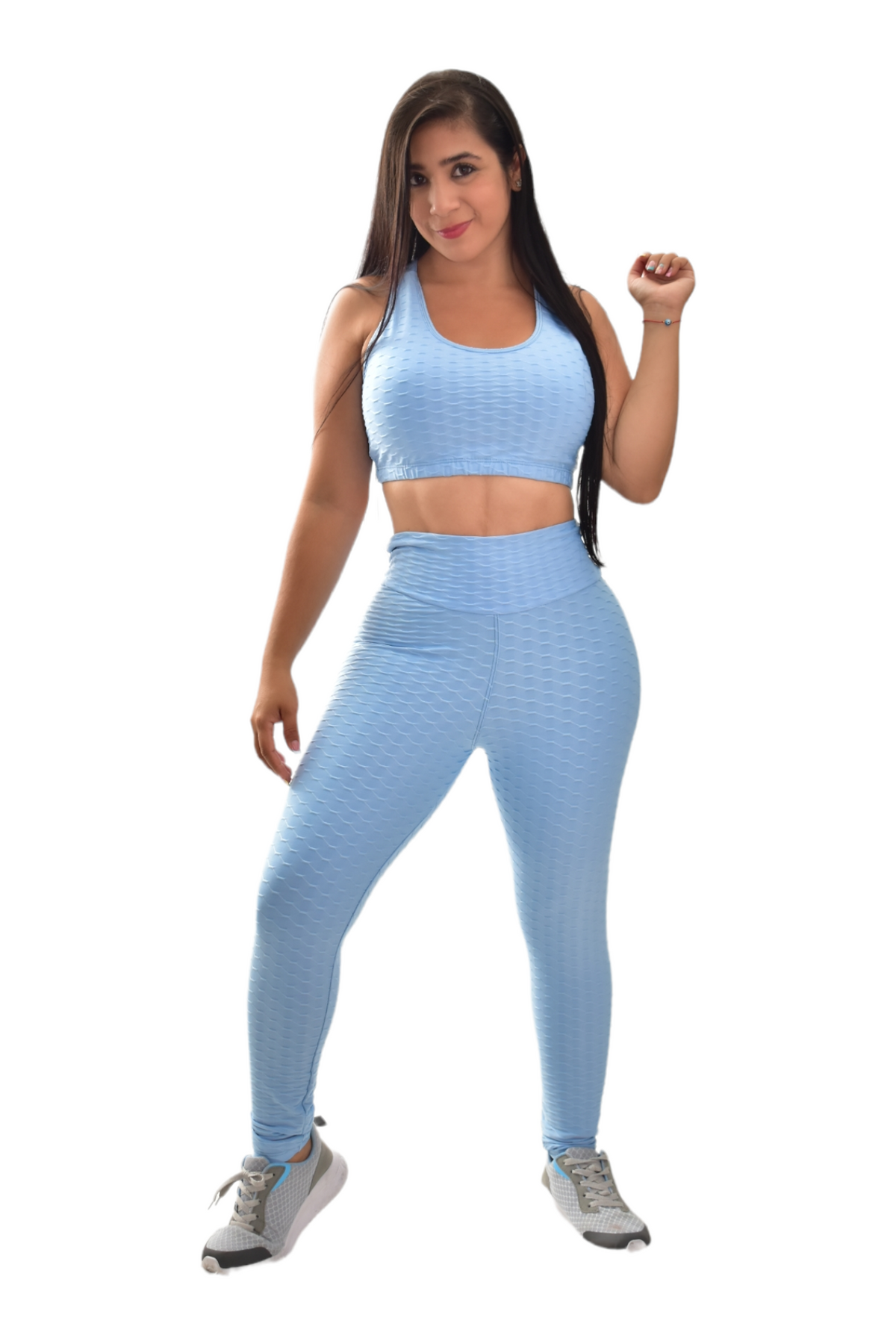 LEGGINS PUSH UP SET 2 PIEZAS TEXTURIZADO AZUL CLARO oversilvercolombia