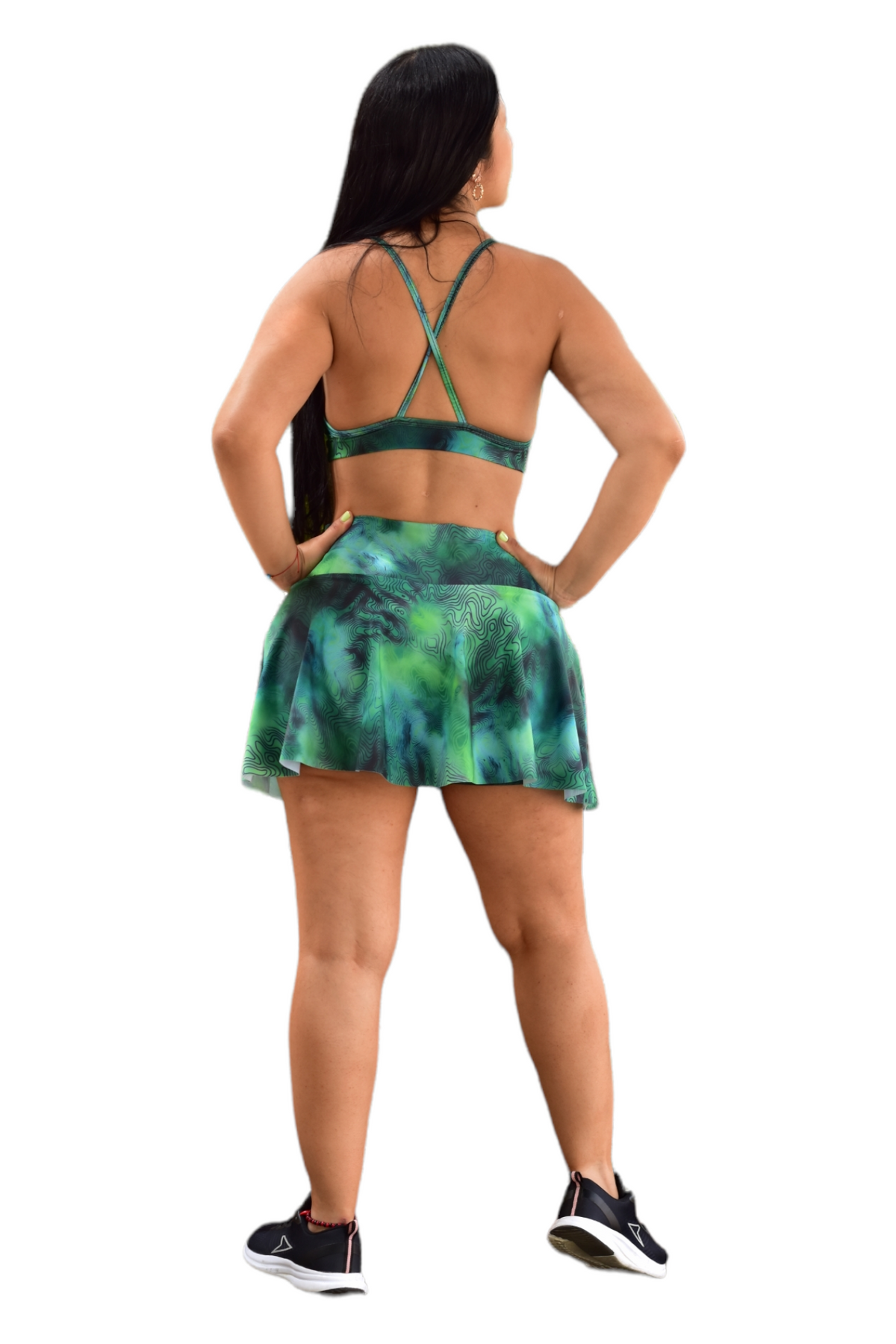 FALDA SHORT SET 2 PIEZAS SPORTGYM VERDE ONDAS