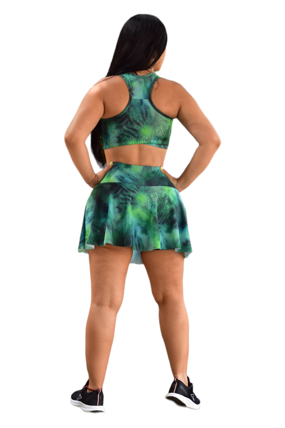 FALDA SHORT SET 2 PIEZAS SPORTGYM VERDE ONDAS