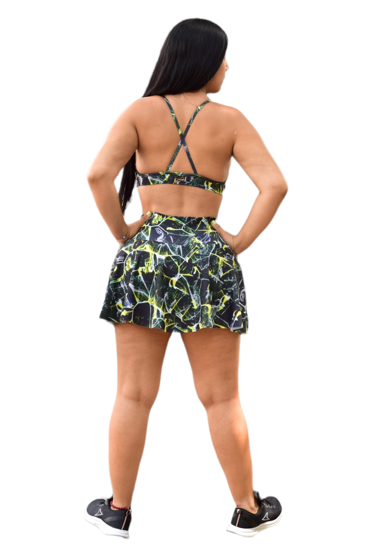 FALDA SHORT SET 2 PIEZAS SPORTGYM VERDE ELECTRICO